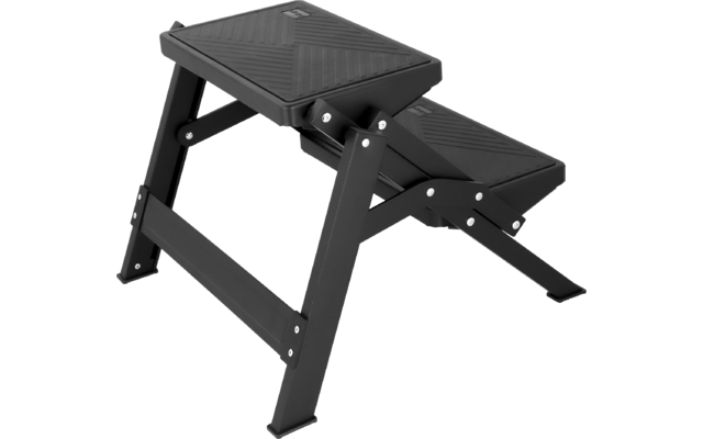 Produktbild Berger AluStep Duo blackline klappbarer Doppeltritt aus Aluminium schwarz (H&ouml;he 38 cm) 1