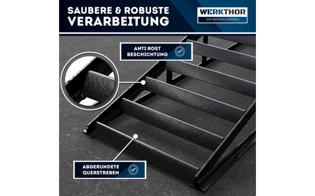 Produktbild Werkthor hydraulische Auffahrrampen 2er-Set h&ouml;henverstellbar bis zu 4 Tonnen 1