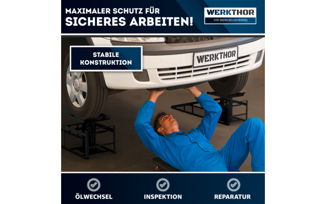 Produktbild Werkthor hydraulische Auffahrrampen 2er-Set h&ouml;henverstellbar bis zu 4 Tonnen 1