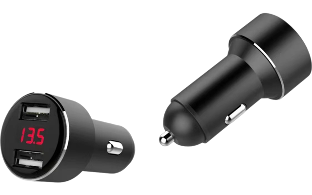 IWH USB Oplaadadapter met 2 USB poorten met oplaadindicator voor auto's 12/24 V