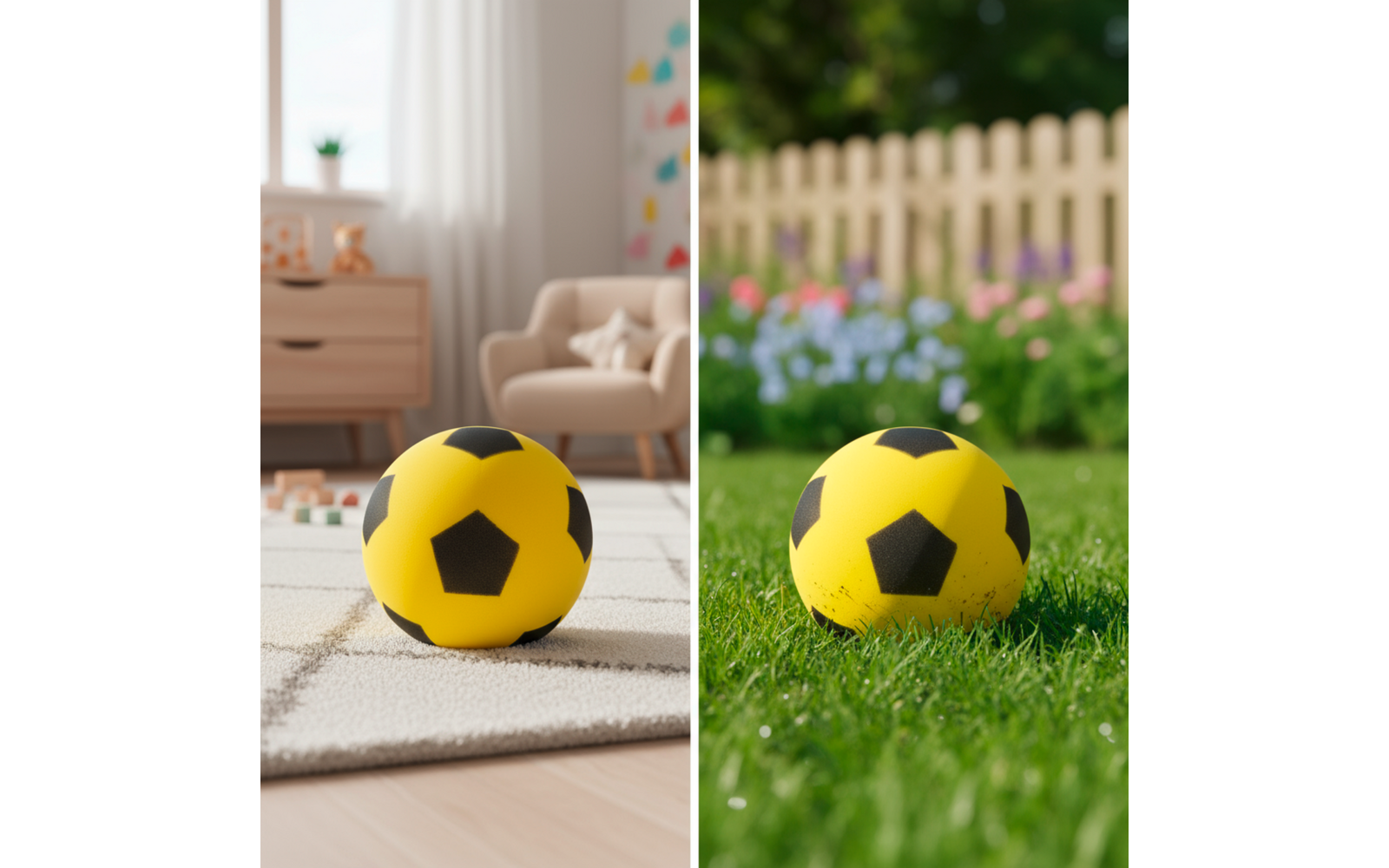 Produktbild alldoro Schaumstoffball im Fussball Design f&uuml;r Kinder 20 cm  1