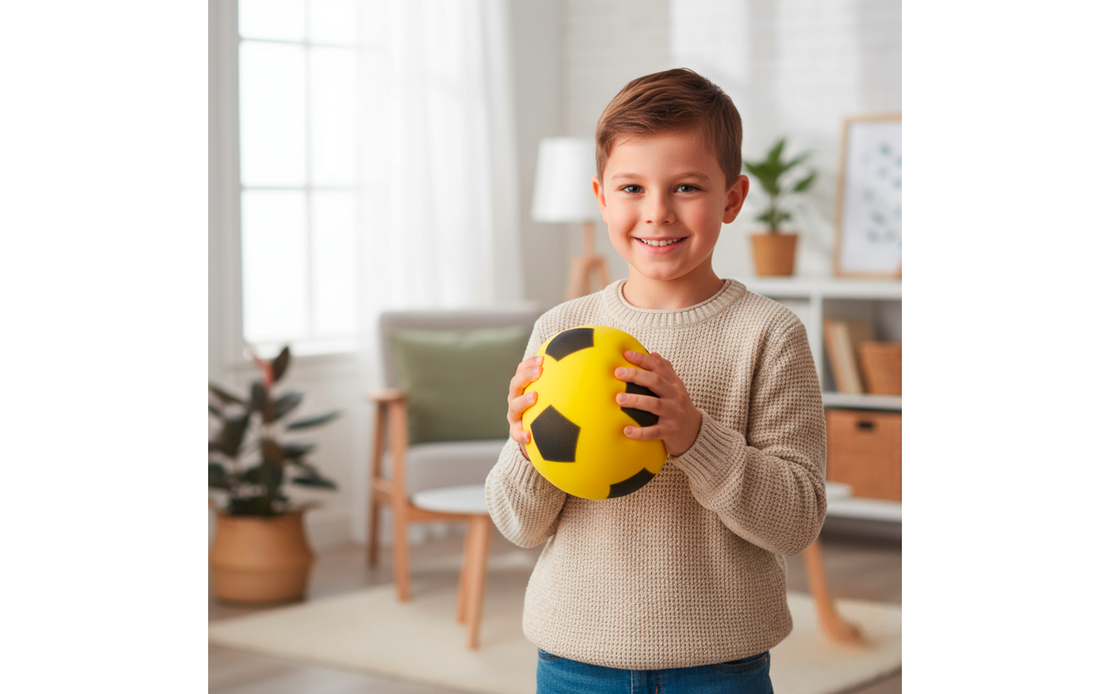 Produktbild alldoro Schaumstoffball im Fussball Design f&uuml;r Kinder 20 cm  1