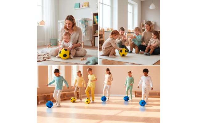 Produktbild alldoro Schaumstoffball im Fussball Design f&uuml;r Kinder 20 cm  1