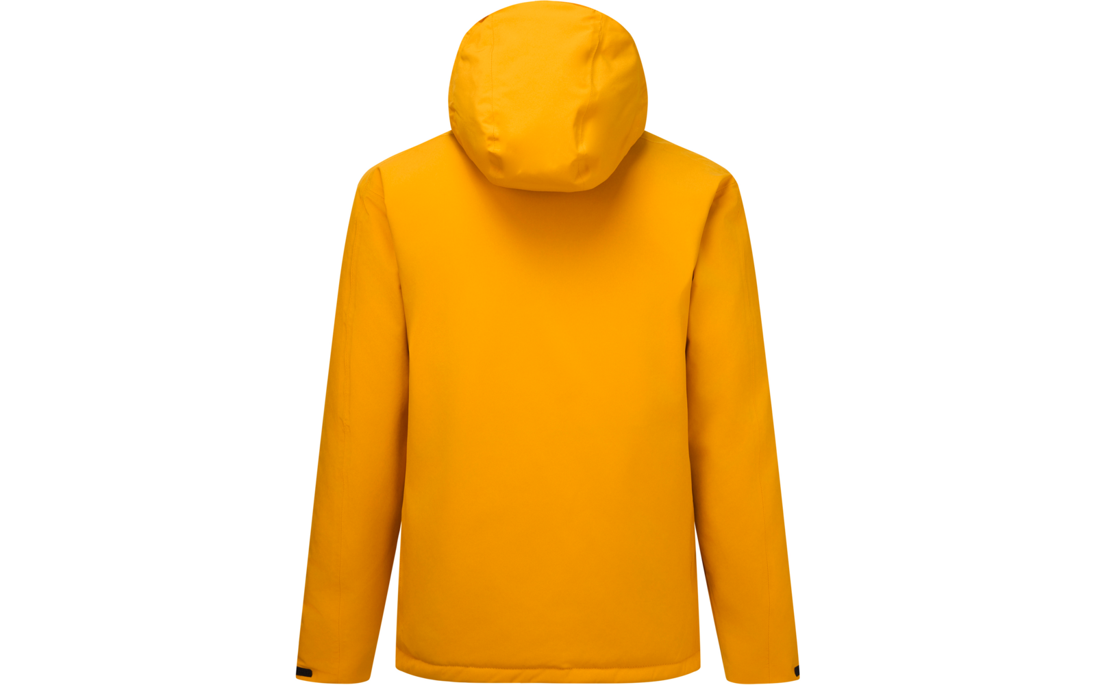 Gelbe Jacke mit Kapuze, Rückansicht