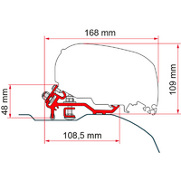 Adaptateur d&rsquo;auvent Kit Fiat Ducato / Citro&euml;n Jumper / Peugeot Boxer - Low Profile L2-L3 - &agrave; partir de 2006 pour F80 / F65 noir Fiamma