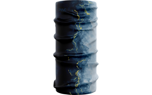 Schwarzer und grauer Stoffschlauch mit gelber Marmorierung