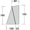 Quadrilatero ombreggiato con una barra nera diagonale dall'alto a sinistra al basso a destra; quote: sopra 80, base sinistra 100, base destra 35, altezza sinistra 180, altezza destra 195