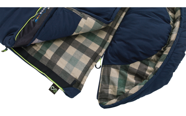 Outwell Camper Lux manta saco de dormir 235 cm cremallera izquierda