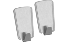 Metaltex pullCLEAN Inox Crochet adhésif trapézoïdal 2 pièces argenté