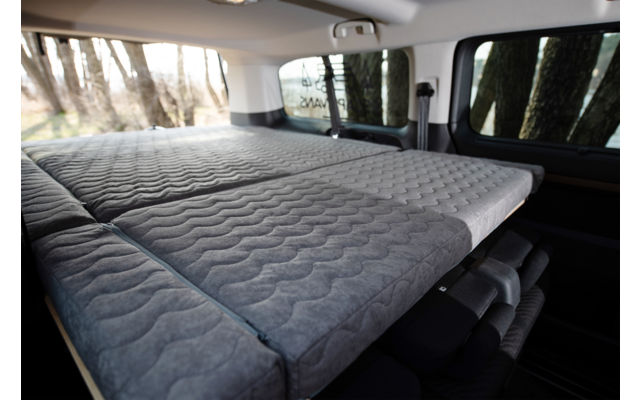 Furgoni Escape Tour Box XL Tavolo pieghevole / letto / cassetto VW Caravelle / Multivan / Transporter T6 / T6.1 Ash