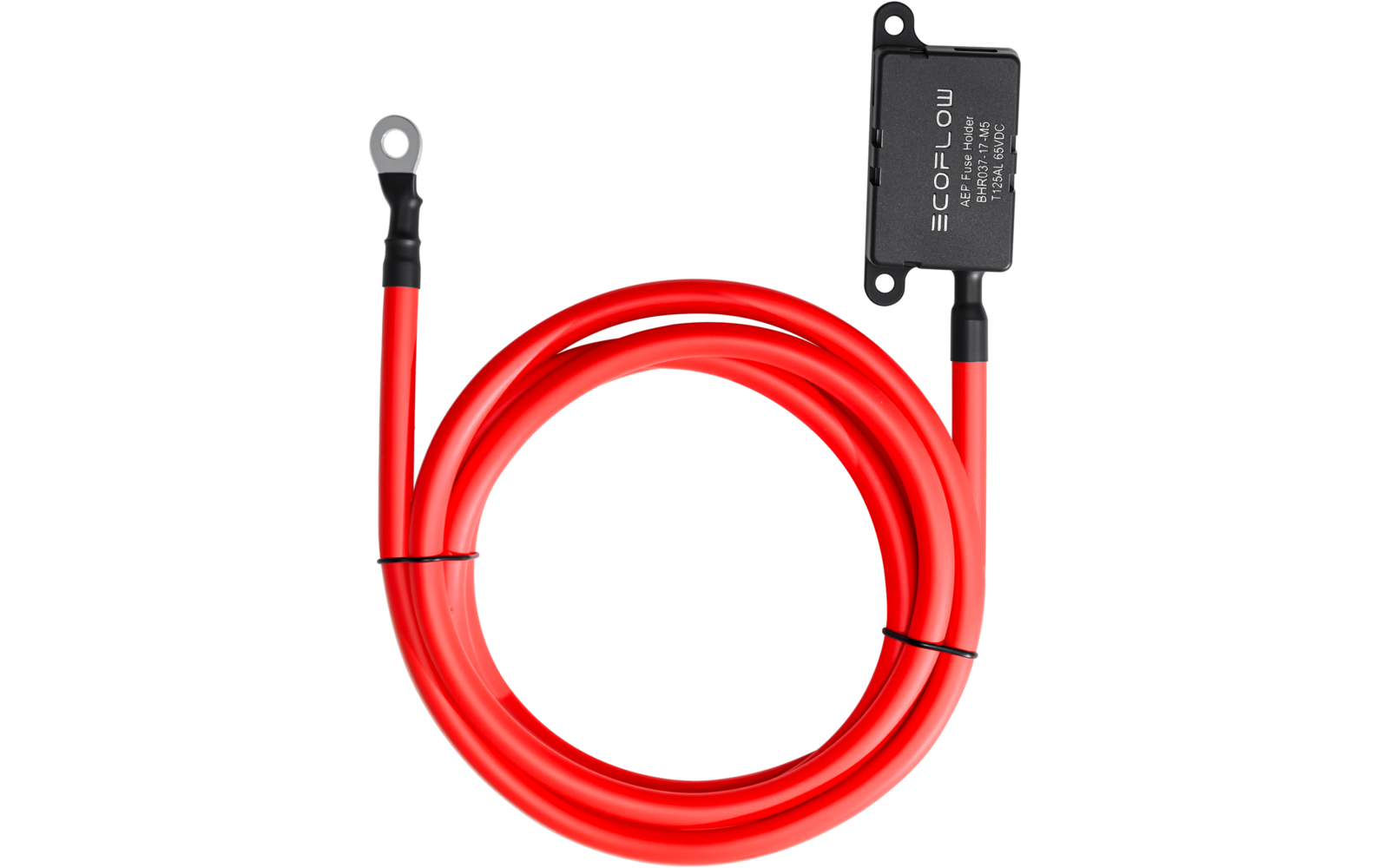 Rotes Elektrokabel mit schwarzem Verbinder