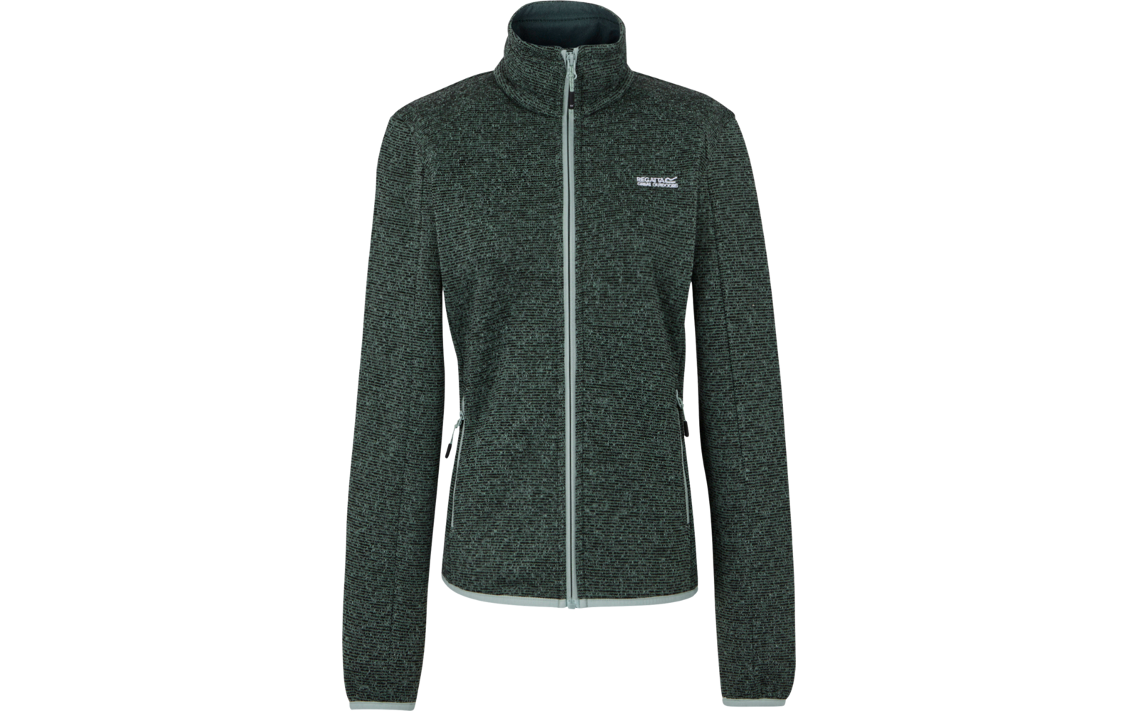 Grüne Jacke mit Reißverschluss und Stehkragen