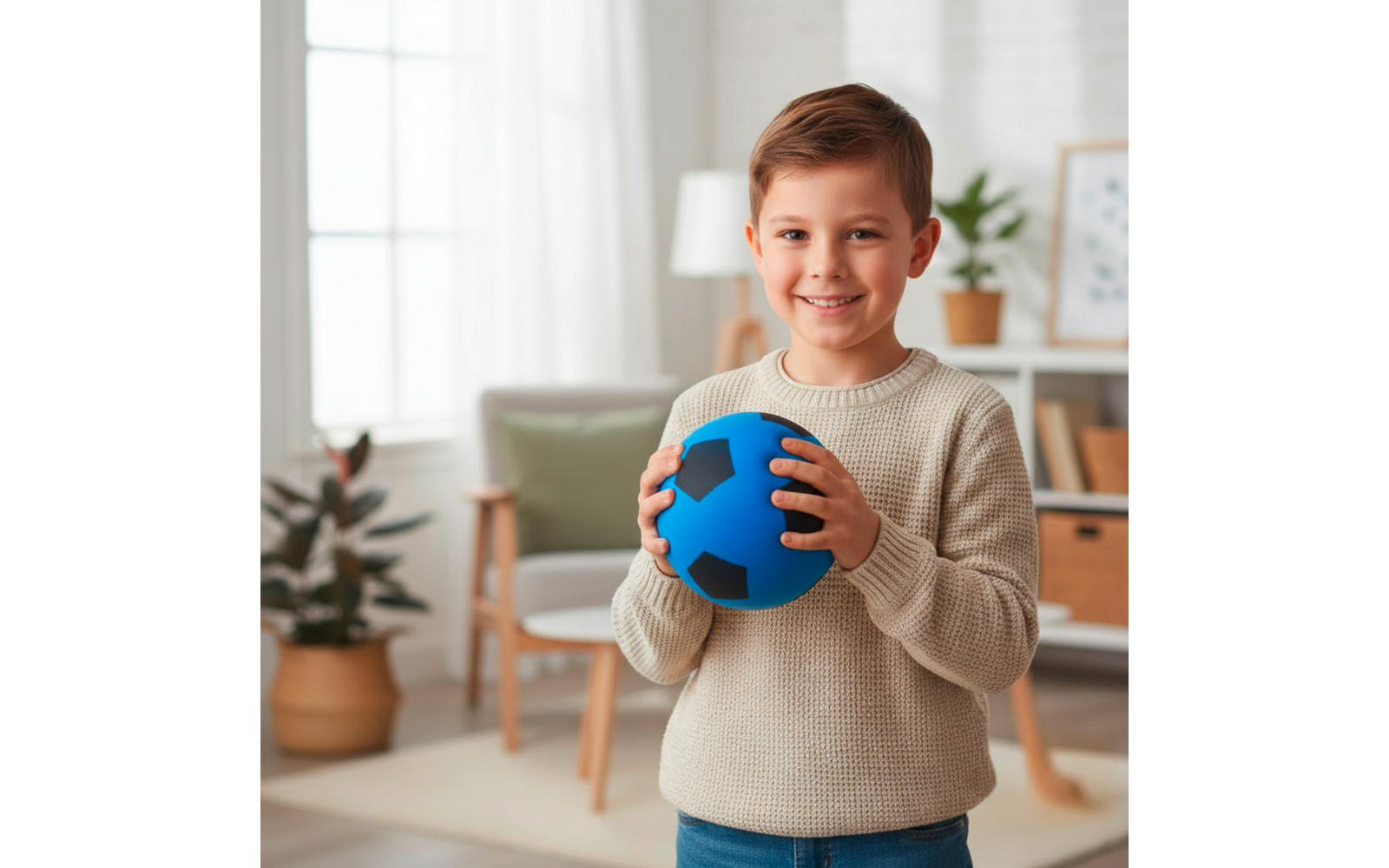 Produktbild alldoro Schaumstoffball im Fussball Design f&uuml;r Kinder 20 cm  1