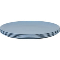 Koziol Tellerset Club Plate 4 teilig flach 260 mm Nature flower blue
