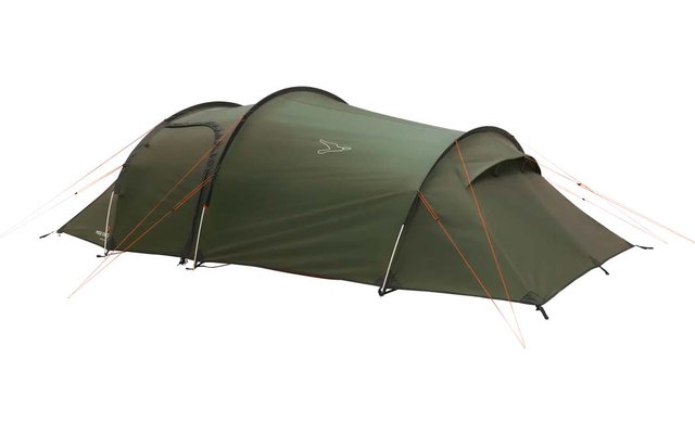 Grünes Campingzelt auf weißem Hintergrund