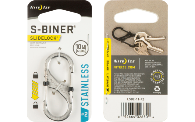 Nite Ize S-Biner SlideLock - tamaño 2, plata