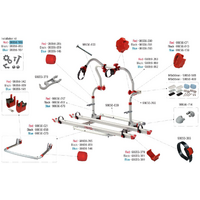 Fiamma Montagesatz passend f&uuml;r Carry Bike Pro C - Farbe Rot Fiamma Ersatzteilnummer 98656-168