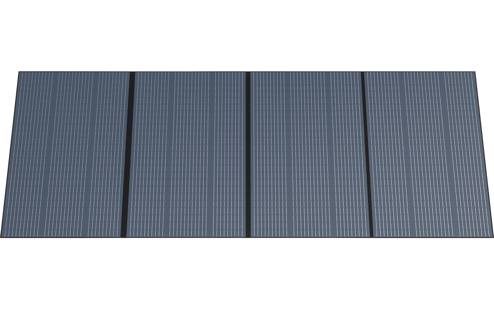 Rechteckige Solarpanels mit blauen Zellen auf weißem Hintergrund