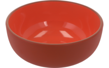 Bol en céramique rouge avec une surface lisse