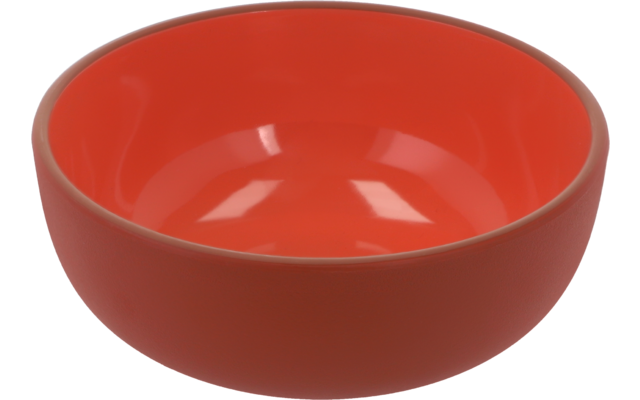 Bol en céramique rouge avec une surface lisse