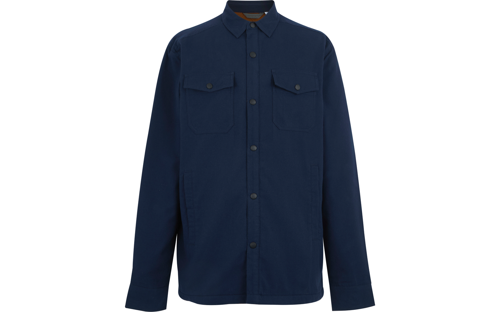 Dunkelblaue, langärmelige Hemdjacke mit zwei Brusttaschen