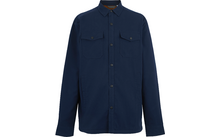 Dunkelblaue, langärmelige Hemdjacke mit zwei Brusttaschen