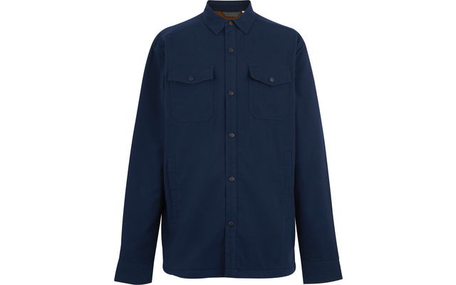 Dunkelblaue, langärmelige Hemdjacke mit zwei Brusttaschen