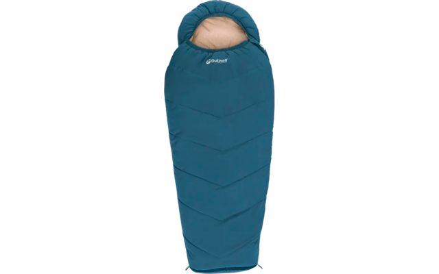 Blauwe slaapzak met een lichtbeige binnenkant van Outwell