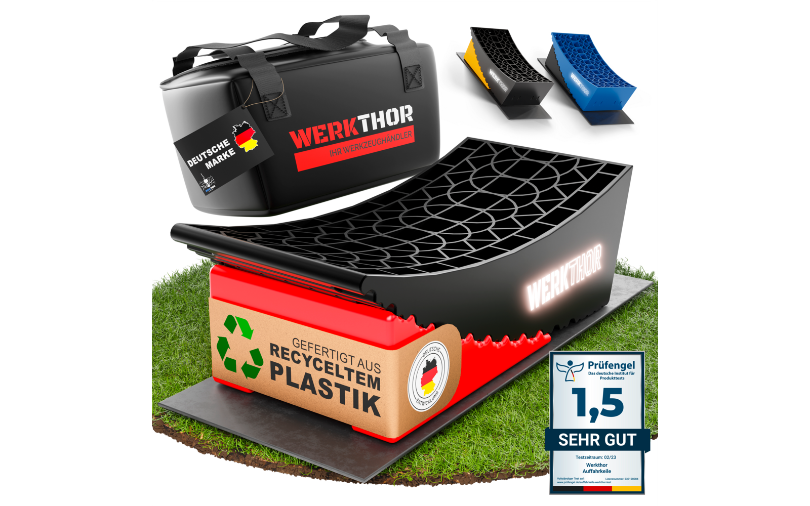 Produktbild Werkthor Auffahrkeile bis zu 13,5 Tonnen inklusive Transporttasche Gr&ouml;&szlig;e  1