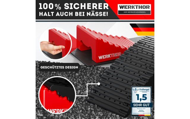 Produktbild Werkthor Auffahrkeile bis zu 13,5 Tonnen inklusive Transporttasche Gr&ouml;&szlig;e  1