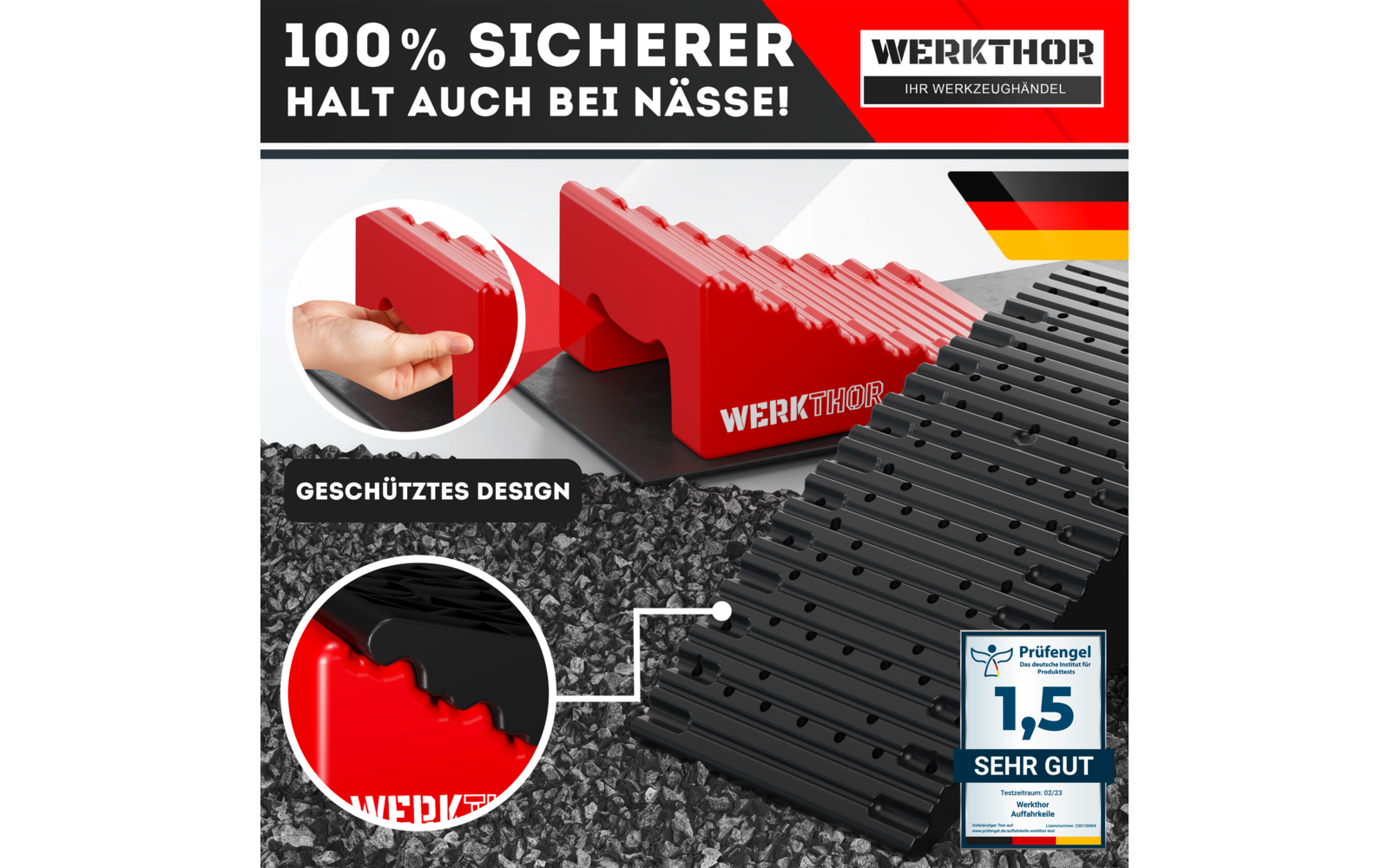 Produktbild Werkthor Auffahrkeile bis zu 13,5 Tonnen inklusive Transporttasche Gr&ouml;&szlig;e  1
