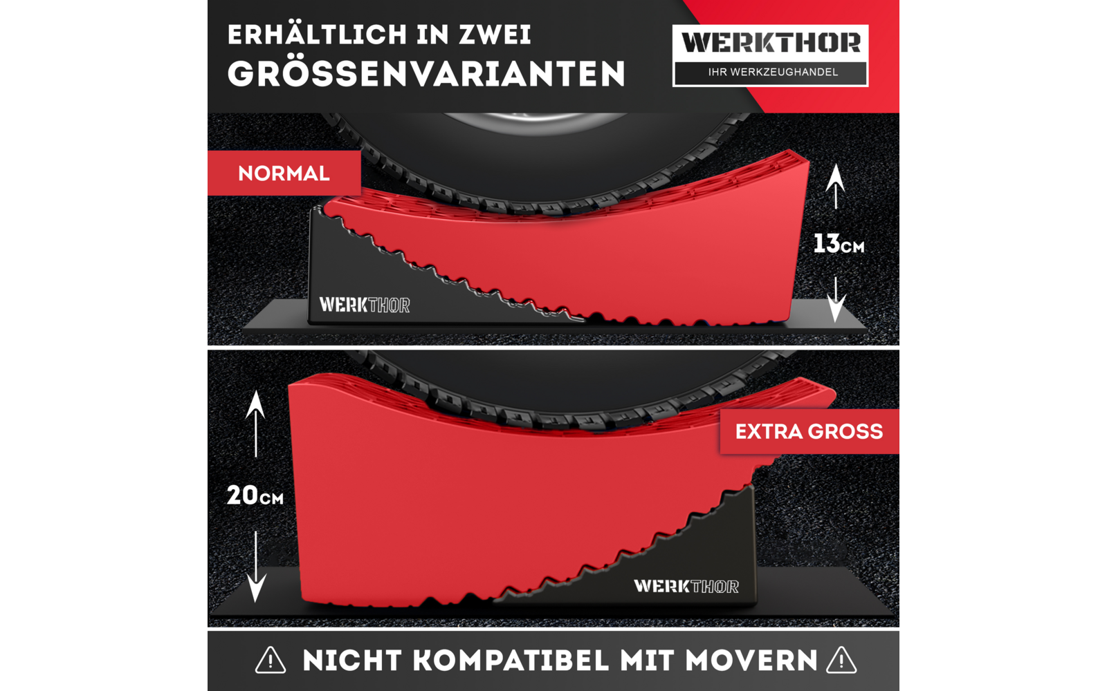 Produktbild Werkthor Auffahrkeile bis zu 13,5 Tonnen inklusive Transporttasche Gr&ouml;&szlig;e  1