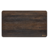 Plaque en bois foncé rectangulaire aux coins arrondis, veinage du bois visible et petit logo 'Berger' en bas à droite