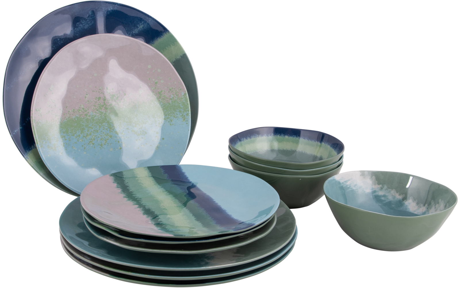 Produktbild Bo-Camp Halo Geschirrset 12 teilig blau / grün  1