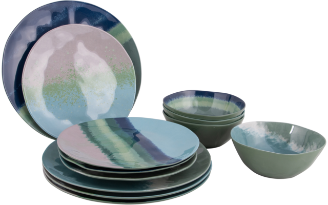 Produktbild Bo-Camp Halo Geschirrset 12 teilig blau / grün  1