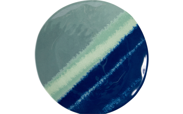 Assiette ronde avec motif de couleur bleu-vert