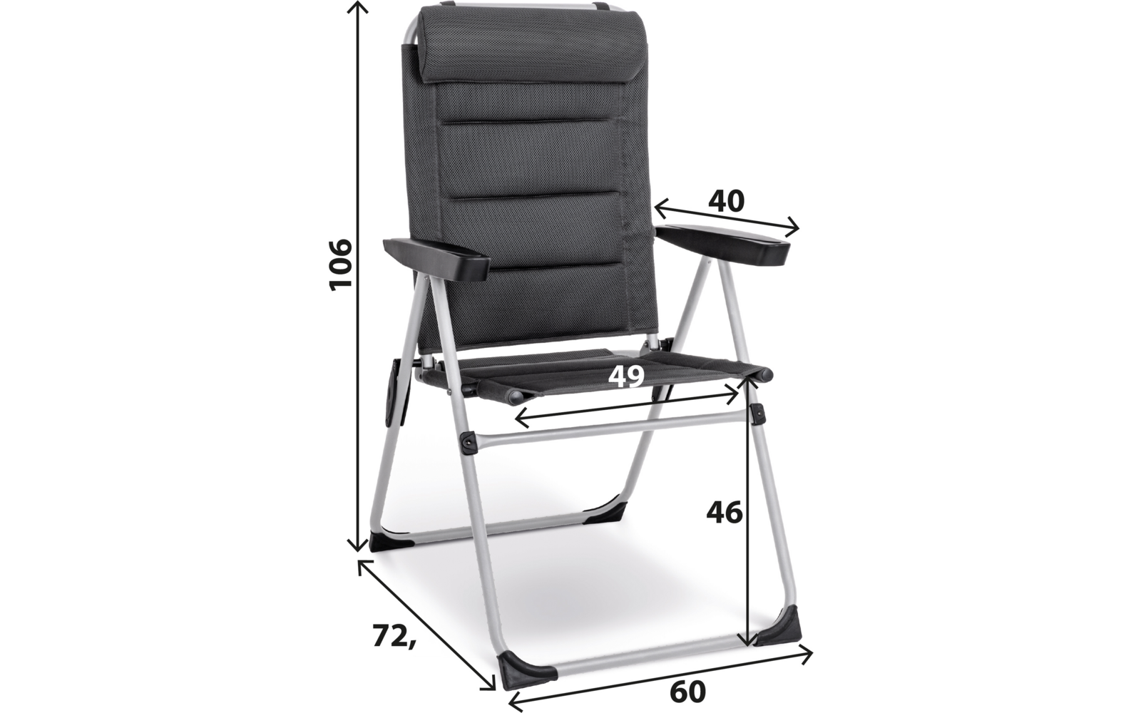 Produktbild Brunner Aravel Camper Klappstuhl mit Kopfst&uuml;tze 1