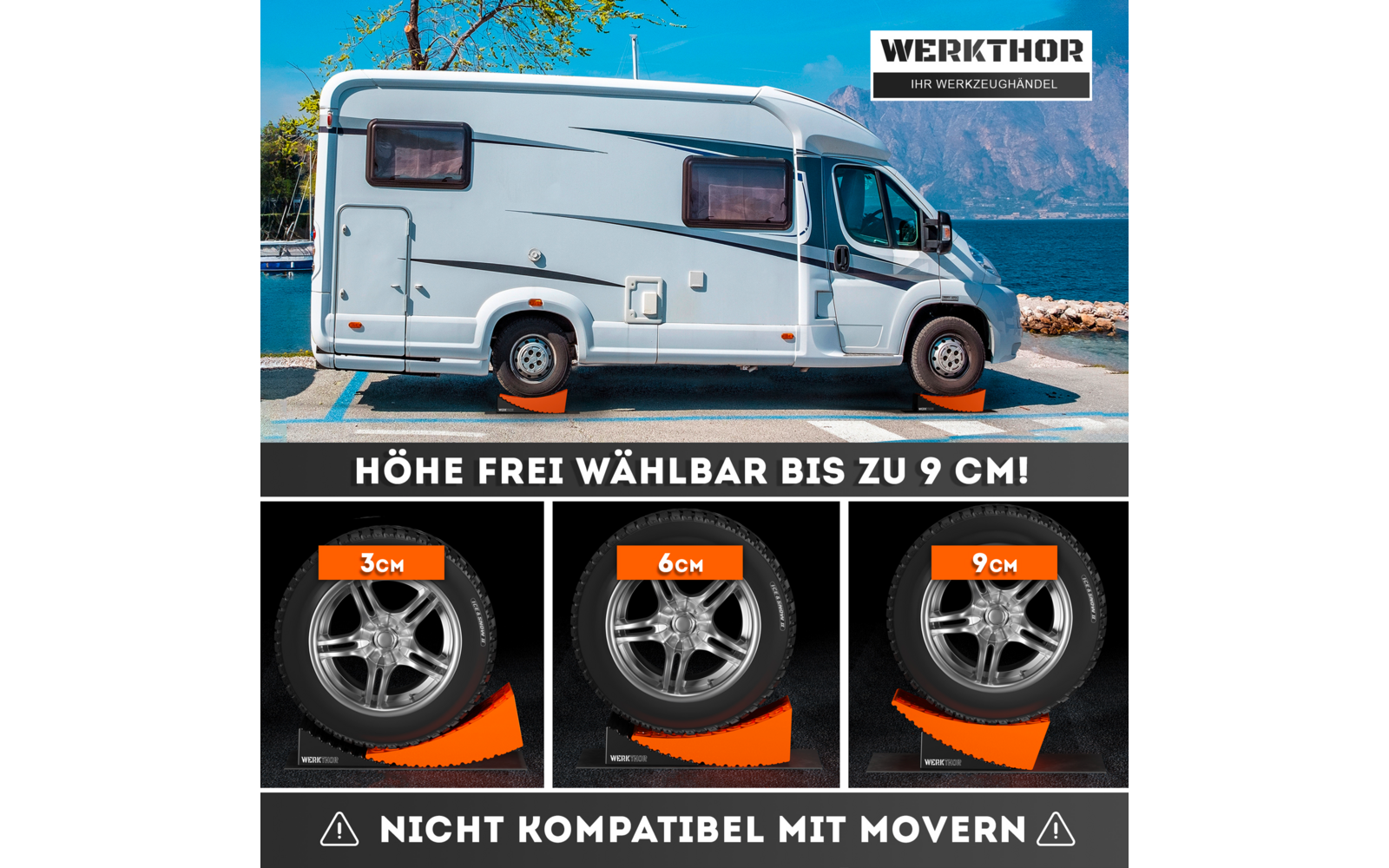 Produktbild Werkthor Auffahrkeile bis zu 13,5 Tonnen inklusive Transporttasche Gr&ouml;&szlig;e  1