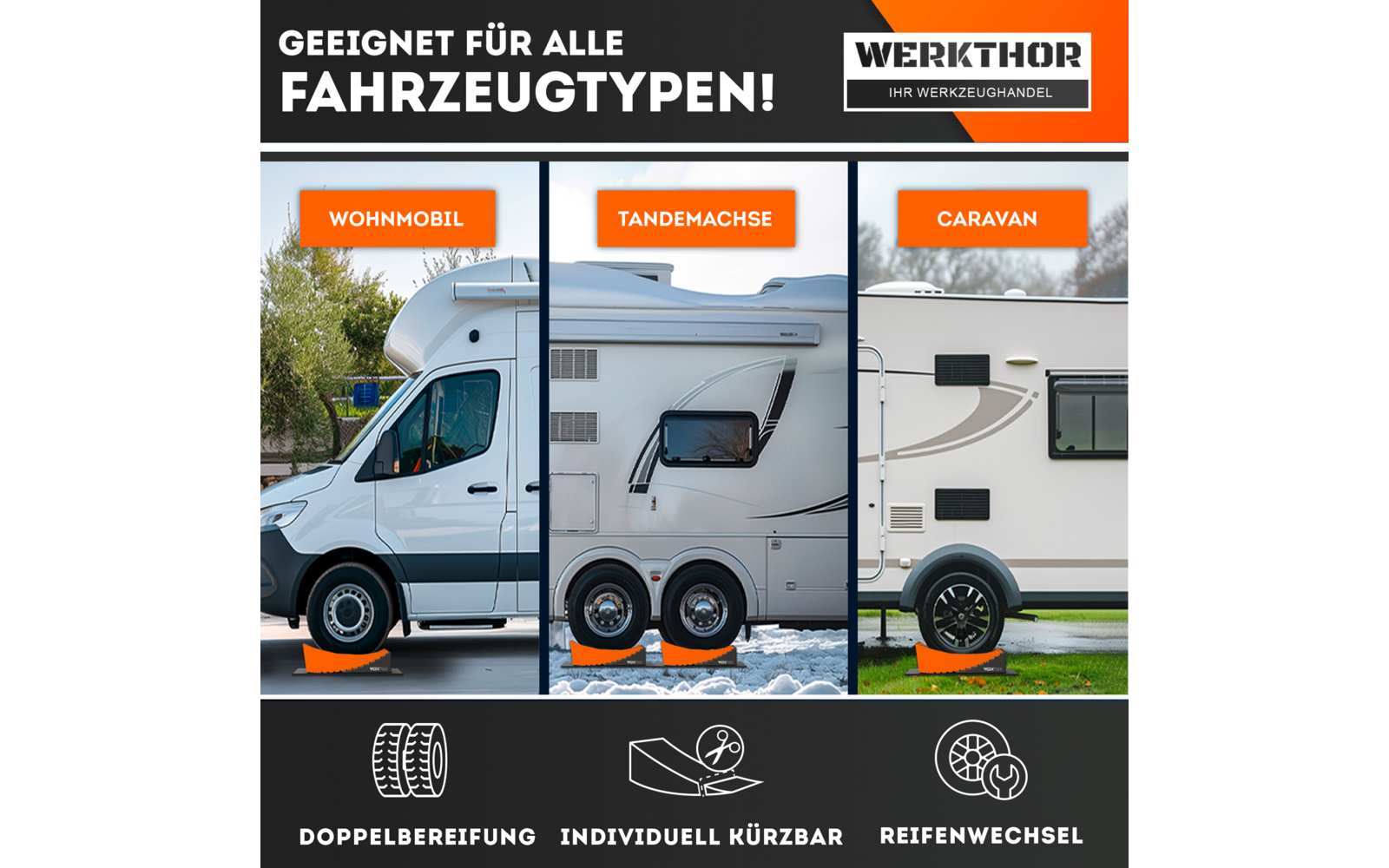 Produktbild Werkthor Auffahrkeile bis zu 13,5 Tonnen inklusive Transporttasche Gr&ouml;&szlig;e  1