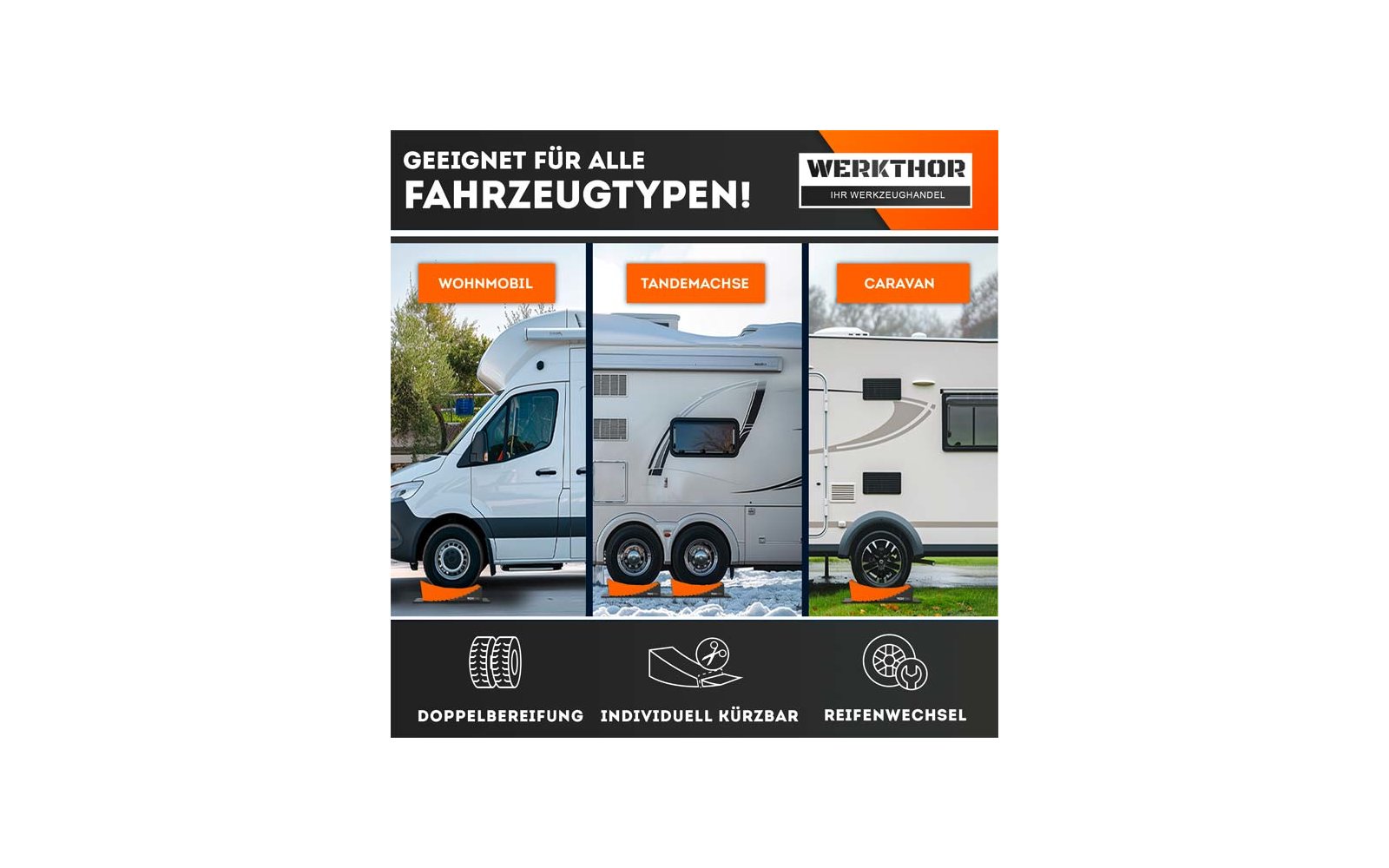 Produktbild Werkthor Auffahrkeile bis zu 13,5 Tonnen inklusive Transporttasche Gr&ouml;&szlig;e  1