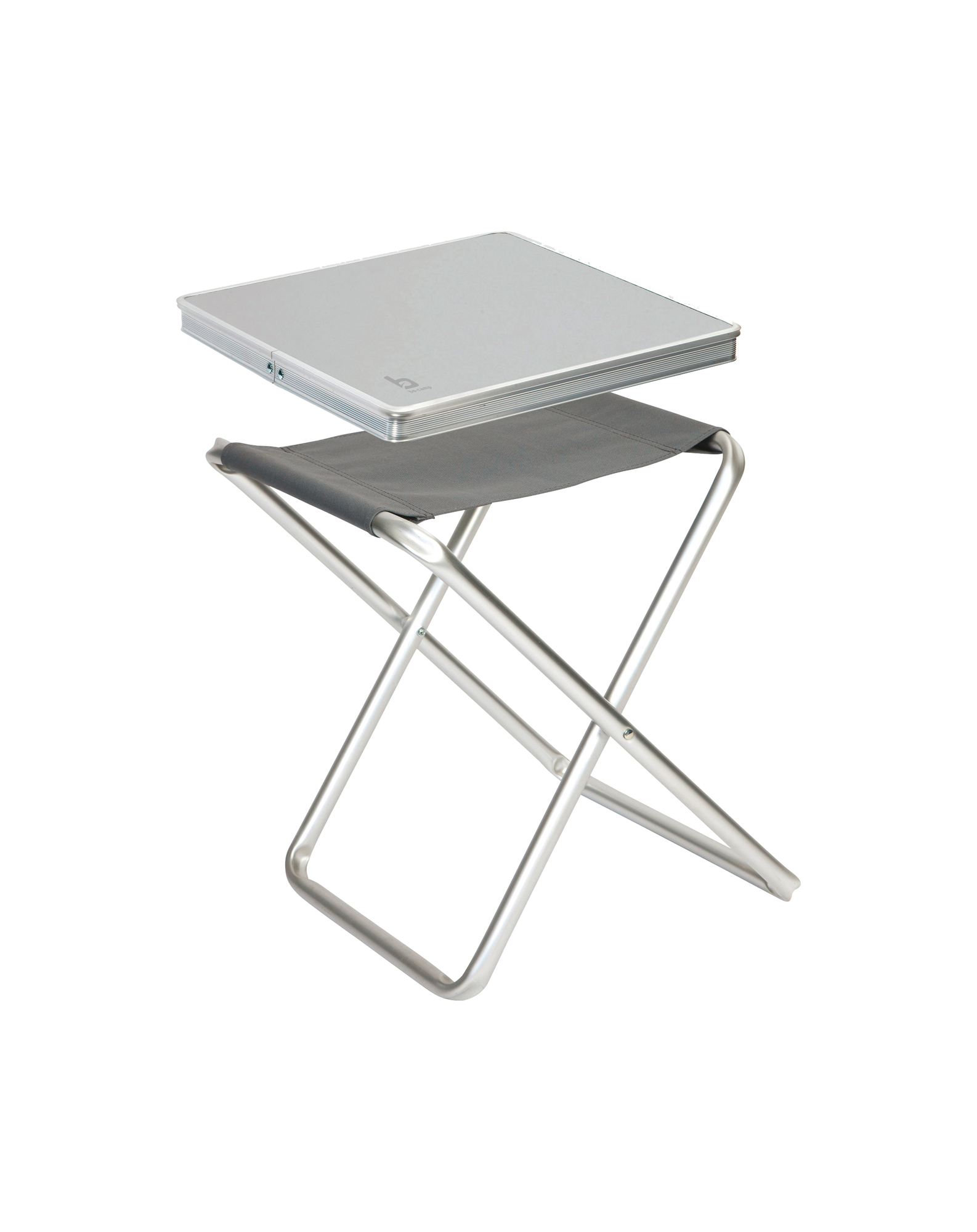 Tabouret Pliable Camp-Gear - Acier Et Nylon - Gris - Portable Et Stable - Idéal Camping, Jardin, événements