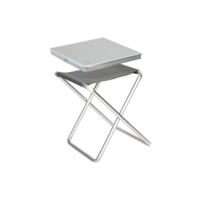 Bo-Camp Tabouret avec dessus de table Gris