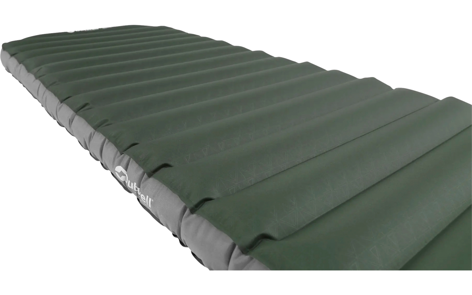 Groene opblaasbare slaapmat met rechthoekige kamers