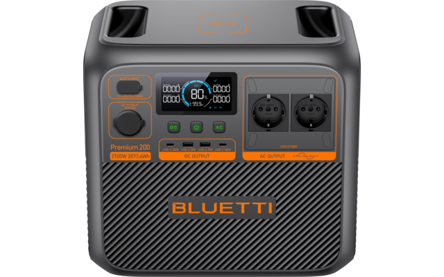 Tragbare Powerstation mit Steckdosen, LCD-Display und USB-Anschlüssen