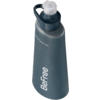 Dunkelgraue, kegelvormige Trinkflasche mit dunklem Schraubverschluss und transparentem Trinkaufsatz; weiße Aufschrift 'BeFree' seitlich, kleiner Schriftzug 'KATADYN' nahe am Hals