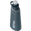 Dunkelgraue, kegelvormige Trinkflasche mit dunklem Schraubverschluss und transparentem Trinkaufsatz; weiße Aufschrift 'BeFree' seitlich, kleiner Schriftzug 'KATADYN' nahe am Hals