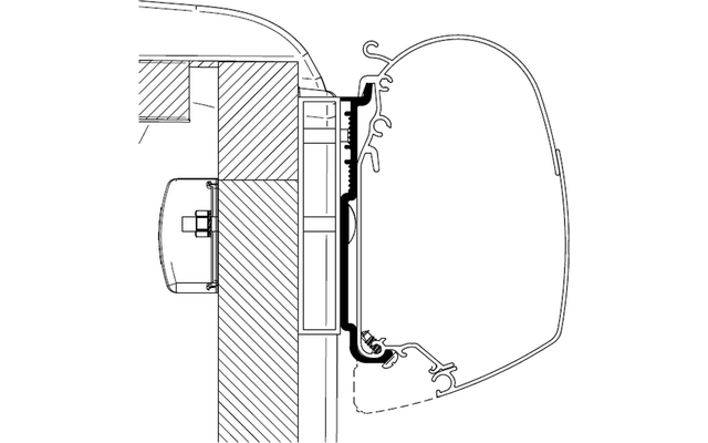 Produktbild Thule Markisenadapter f&uuml;r Thule Omnistor 5200/5003 geeignet f&uuml;r Carado und Sunlight Fahrzeug 1