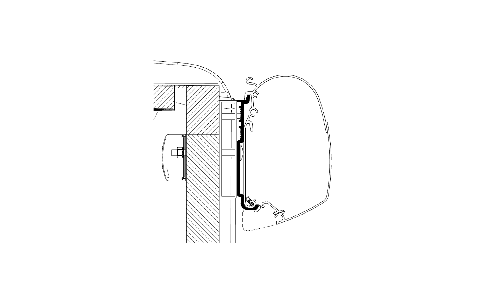 Produktbild Thule Markisenadapter f&uuml;r Thule Omnistor 5200/5003 geeignet f&uuml;r Carado und Sunlight Fahrzeug 1
