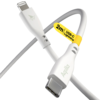 Witte USB-C naar Lightning-kabel met gele sticker