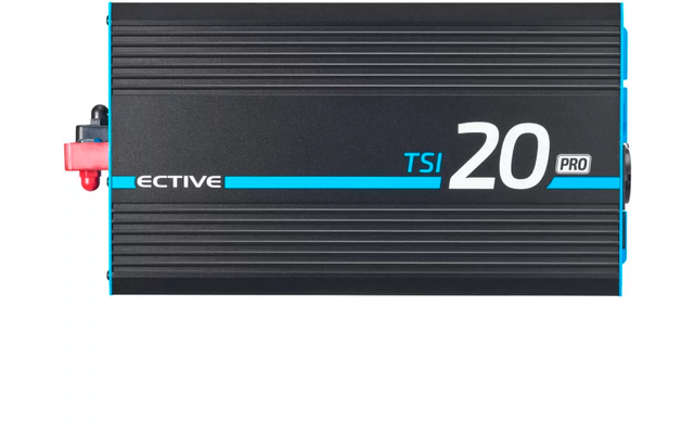 Schwarzes elektronisches Gerät mit Aufschrift TSI 20 PRO und einem roten Schalter